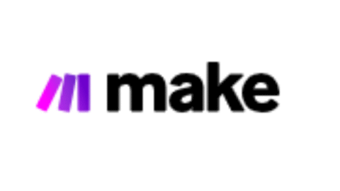 Make automation platform logo with blue geometric shapes