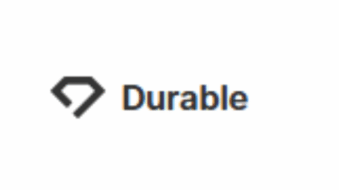 Durable AI business platform logo with blue icon